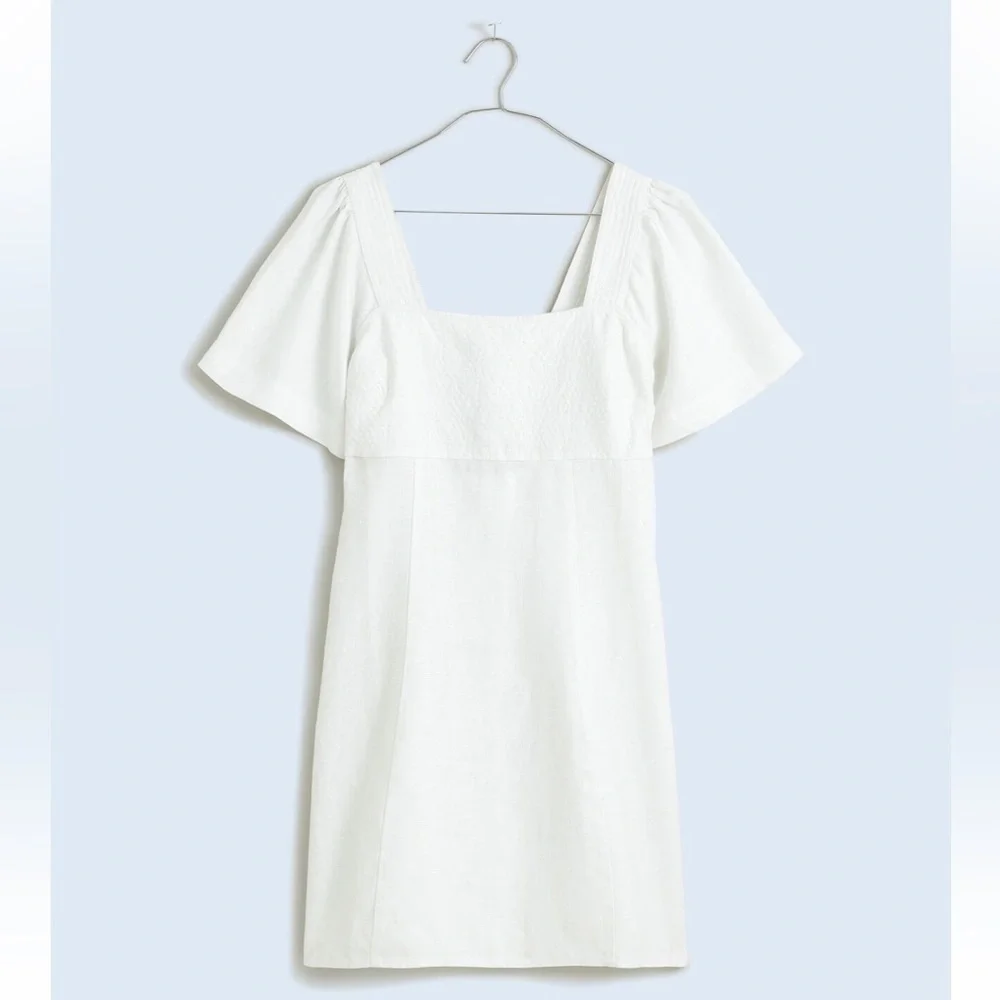 Madewell Square-Neck Mini Dress in 100% Linen - Picture 6 of 7
